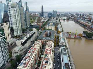 Mesmerizing Aerial View of Puente de la Mujer, Buenos Aires
