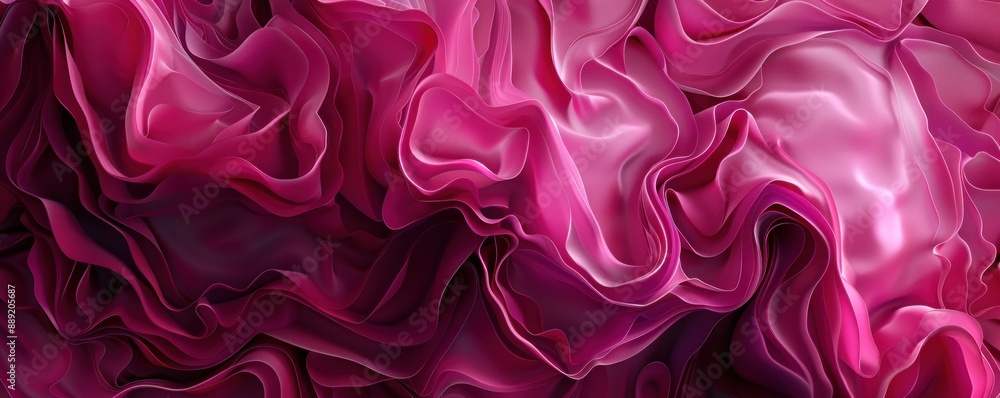 Aufkleber pink fabric with gentle folds and waves forming an abstract pattern