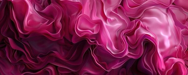 Obraz premium Pink fabric with gentle folds and waves forming an abstract pattern