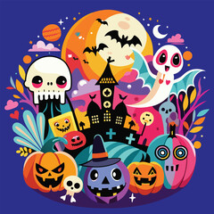 Haunted Halloween Sublimation Design Vector