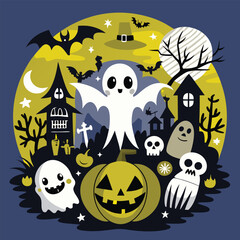 Colorful Halloween Design Vector illustration 