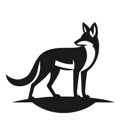 Clean black and white vector Silhouette of a Jackal isolated on white background