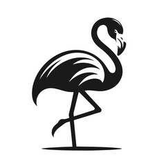 Clean black and white vector Silhouette of a Ostrich isolated on white background