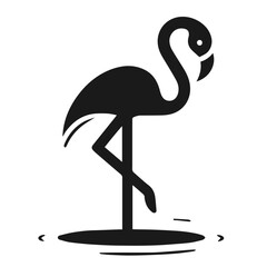 Clean black and white vector Silhouette of a Ostrich isolated on white background