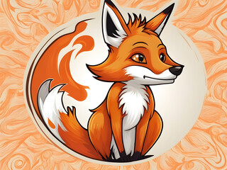 Obraz premium red fox cartoon,red fox isolated on white,red fox illustration,fox cartoon isolated on white,red fox vulpes