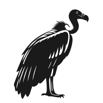 black vulture standing silhouette clip art preview