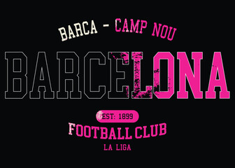 FC Barcelona La Liga club, Barcelona typography graphic design, vintage Barcelona typography grunge, Barcelona Football Club logo,d.eps