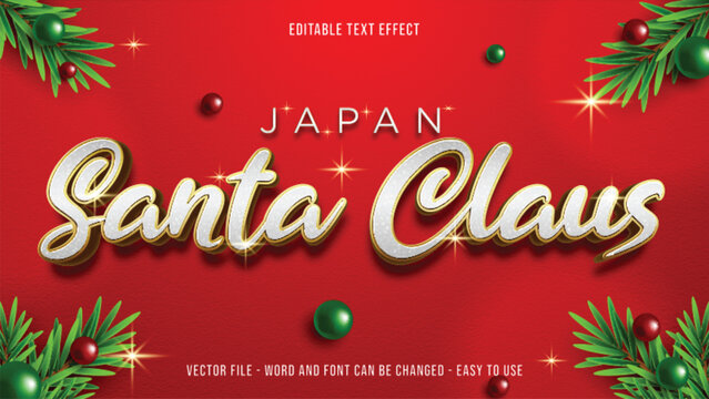 Editable text effect merry Santa Claus mock up