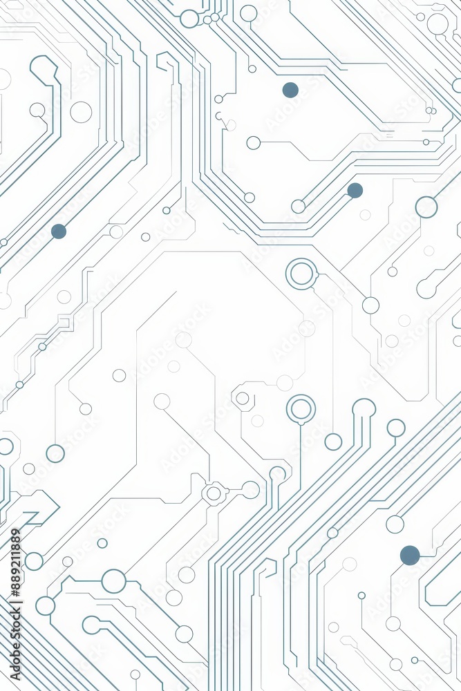 Aufkleber black and white abstract circuit design, showcasing modern technology, digital networks, and minimal