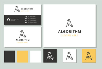 Algorithm logo concept featuring letter a with intertwined arrows
