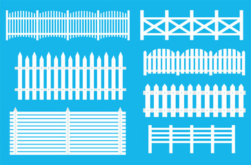 Vector illustration of fence images. Landscape design concept. Element for your design