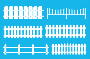Vector illustration of fence images. Landscape design concept. Element for your design