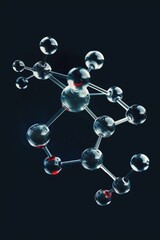 A molecular structure made of clear glass beads