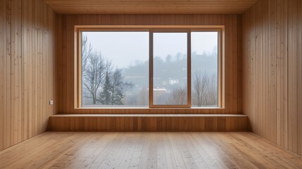 Wooden Room with Window View