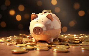 Saving For a Brighter Future Piggy Bank Concept