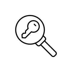 Find key outline icons, minimalist vector illustration ,simple transparent graphic element .Isolated on white background