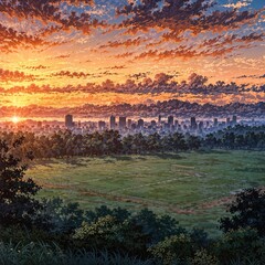 Watch the sunset over the city from the mountain