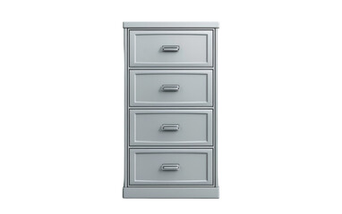 Gray Four Drawer Chest With Silver Hardware