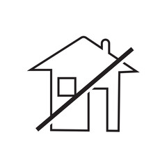 Vector Isolated No House Icon. isolated on White Background. . vector illustration. EPS 10/AI
