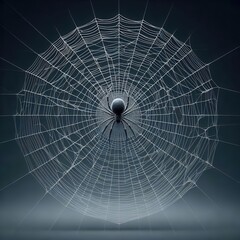 Fototapeta premium Realistic Spider Web with Black Spider
