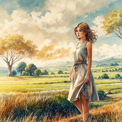 girl in a field