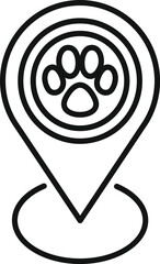 Location pin marking a place where dogs are welcome