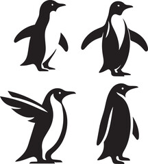 Naklejka premium penguin silhouette, penguin icon, penguin vector, 