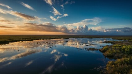 sunrise over the river