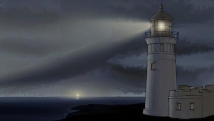 lighthouse at night