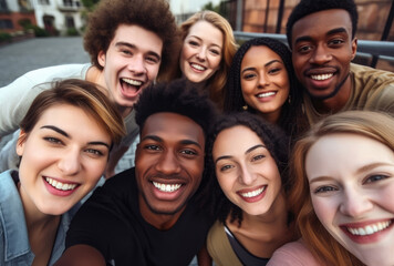 Obraz premium Diverse Happy Group Smiling Together