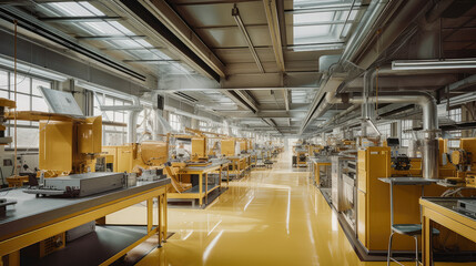 Fototapeta premium Modern Industrial Manufacturing Facility Interior