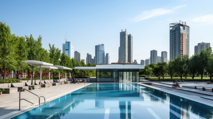 Luxury Urban Pool with Skyline View