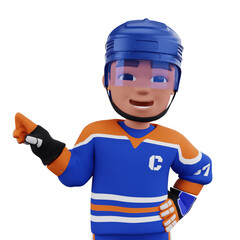 Cartoon-stylized chibi 3D hockey player 