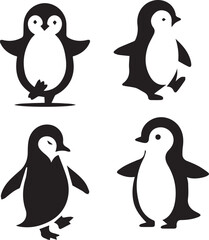 Naklejka premium penguin silhouette, penguin icon, penguin vector, 