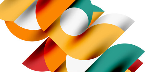 Shadow effect shiny circles and round triangles geometric modern art. Vector Illustration For Wallpaper, Banner, Background, Card, Book Illustration, landing page