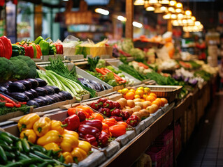 Obraz premium Colorful Fresh Produce at Local Farmer's Market
