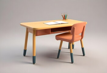 Fototapeta premium 3d school or office desk illustration