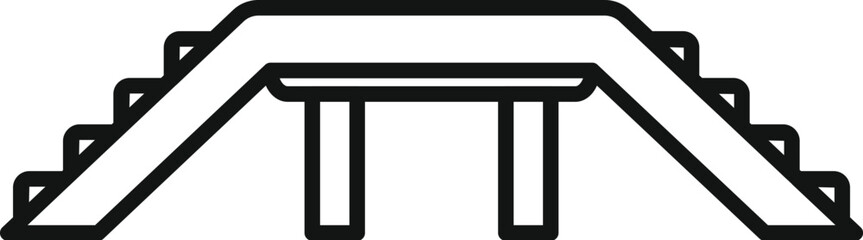 Fototapeta premium Dog agility equipment icon representing a dog walk bridge used for pet training