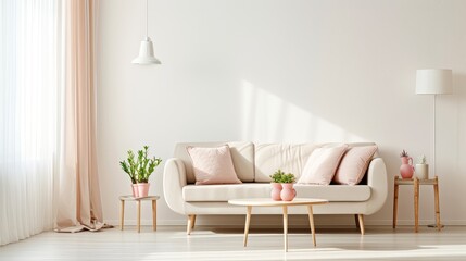 Bright and Cozy Minimalist Living Room Interior