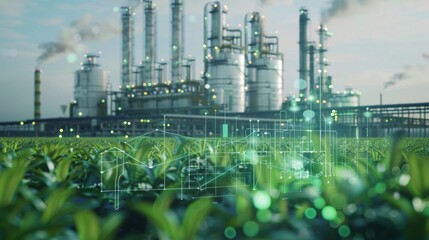 Obraz premium AI forecasting energy production from community solar projects