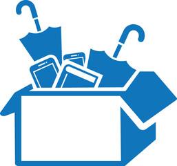 Lost and found icon vector illustration, box icon, umbrella icon, book icon, mobile icon. book, umbrella, mobile, phone lost icon, found icon.