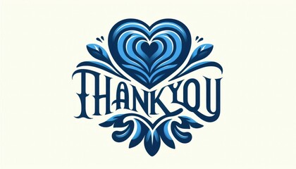 Thank you with big blue heart