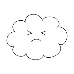 A kawaii cloud  illustration for print,a coloring page for children.