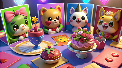 generate an image of a festive table with a variet