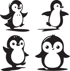 penguin silhouette, penguin icon, penguin vector, 
