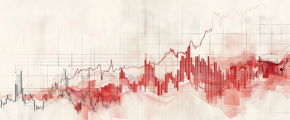 Clean and streamlined stock chart with an upward trajectory, suggesting a flourishing economy.