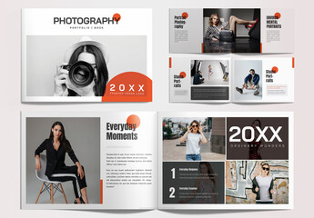 Photography Portfolio Book Layout with Landscape