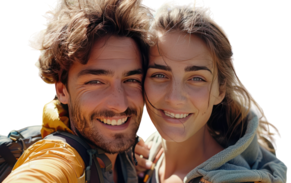 Happy Couple Taking a Selfie on a Sunny Day