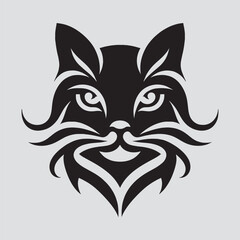 Cat Head silhouette vector art illustration