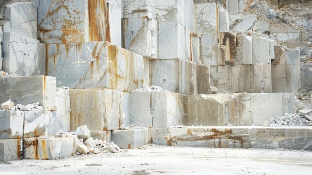 Majestic Marble Quarry with Natural Stone Blocks